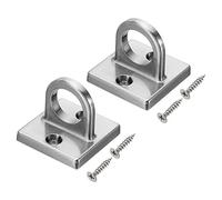 PATIKIL Tampone Occhio Piastra U Ganci, 2pz Metallo Soffitto Gancio Parete Montaggio Asola con Viti Ferramenta oring Ganci per Sospensione Corde in Coda Barriera, Scuro Argento