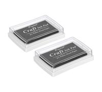 PATIKIL Tamponi Inchiostro Artigianali Timbri, 2Pz Tamponi Inchiostro per Impronte Digitali Lavabili Colore Quadrato per Timbri Gomma Carta Scrapbooking Tessuto Legno, Nero