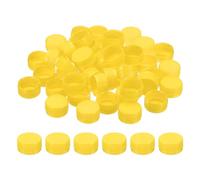 PATIKIL Tappi di Bottiglia Plastica da 1.2 Pollici per Artigianato, 50Pz Tappi a Vite Riutilizzabili per Bottiglie Vuote per Decorazioni Fai da Te, Giallo