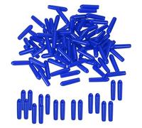 PATIKIL Tappi Terminali Gomma Rotondi 2mm Id, 100Pz Tappi Terminali in Gomma Coperture Vinile Protezioni Filettate Flessibili per Tubi Metallici Asta Bulloni, Blu