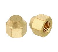 PATIKIL Tappo a Flangia in Ottone da 1/4", Filettatura Femmina 7/16-20Unf, 2pz Raccordo a Flangia Sae a 45 Gradi per Condizionatori d'Aria e Refrigerazione