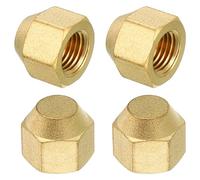 PATIKIL Tappo a Flangia in Ottone da 1/4", Filettatura Femmina 7/16-20Unf, 4pz Raccordo a Flangia Sae a 45 Gradi per Condizionatori d'Aria e Refrigerazione