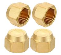 PATIKIL Tappo a Flangia in Ottone da 3/4", Filettatura Femmina 7/16-20Unf, 4pz Raccordo a Flangia Sae a 45 Gradi per Condizionatori d'Aria e Refrigerazione