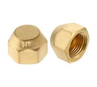 PATIKIL Tappo a Flangia in Ottone da 3/8", Filettatura Femmina 7/16-20Unf, 2pz Raccordo a Flangia Sae a 45 Gradi per Condizionatori d'Aria e Refrigerazione