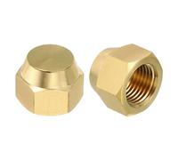 PATIKIL Tappo a Flangia in Ottone da 5/16", Filettatura Femmina 7/16-20Unf, 2 Pezzi Raccordo a Flangia Sae a 45 Gradi per Condizionatori d'Aria e Refrigerazione