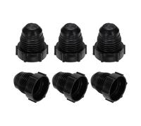 PATIKIL Tappo Filettato Plastica 3/8", 6Pz 5/8-18Unf Tappi Arresto Valvola Raccordo Tubo Svasato Sae da 45 Gradi, Filettatura Maschio per Tubo Condizionatore Aria, Raggi Gas, Nero