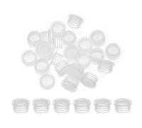 PATIKIL Tappo in Plastica per Sale e Pepaiola 16mm/0,63", Tappi Ricambio per Bottiglie con Anello Trazione Tappo Terminale Rotondo Trasparente Riutilizzabile per Vasi Bottiglie Pipe, 25pz