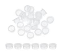 PATIKIL Tappo in Plastica per Sale e Pepaiola 18mm/0,71", Tappi Ricambio per Bottiglie con Anello Trazione Tappo Terminale Rotondo Trasparente Riutilizzabile per Vasi Bottiglie Pipe, 50pz