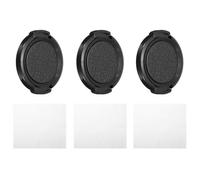 PATIKIL Tappo Obiettivo 39mm 3pz Copriobiettivo Fotocamera Chiusura Scatto Laterale Obiettivo Anteriore Panno per Pulizia Adatto per Obiettivi Dslr Universali Filettatura 39mm Nero