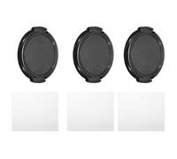 PATIKIL Tappo Obiettivo 46mm 3pz Copriobiettivo Fotocamera Chiusura Scatto Laterale Obiettivo Anteriore Panno per Pulizia Adatto per Obiettivi Dslr Universali Filettatura 46mm Nero