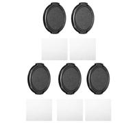 PATIKIL Tappo Obiettivo 49mm 5pz Copriobiettivo Fotocamera Chiusura Scatto Laterale Obiettivo Anteriore Panno per Pulizia Adatto per Obiettivi Dslr Universali Filettatura 49mm Colore Nero