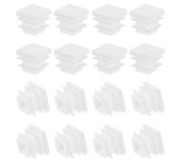 PATIKIL Tappo Quadrato Plastica, 16Pz 5/8"/16mm Tappi Tubi Plastica Tappi per Sedie Quadrati Tappis per Gambe Sedie Mobili per Tubi Metallo Forniture Recinzioni, Bianco