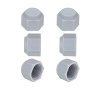 PATIKIL Tappo Svasato Plastica 5/8", Filettatura Femmina 7/8-14Unf 6Pz 45 Gradi Raccordo a Tubo a Flangia Sae Tappo Valvola Spina Stop per Condizionatore Aria Tubo Gas Grigio