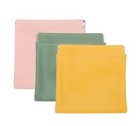 PATIKIL Tasca Cosmetici Borsa 3pz 5x5" Impermeabile Mini PU Pelle Trucco Borsa Portamonete Senza Cerniera Autochiudente Portatile Spremere Trucco Borsa per Viaggio Rosa Verde Giallo