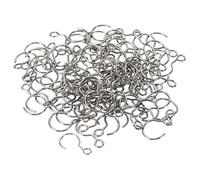 PATIKIL Tenda S Forma Gancio 100pz 6mm Aperto Larghezza Mini Inox Acciaio Ornamento Ganci per Fai-da-te Artigianato Lampadario Pendenti Albero Natale Accessori Argento