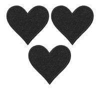 PATIKIL Termoadesive Toppe 3pz Forma Cuore Forma Cuci Toppa Ricamate Amore Applique Abbellimenti per Abbigliamento Giacche Cappello Zaino Riparazione Decorazioni Nero