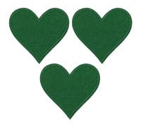 PATIKIL Termoadesive Toppe 3pz Forma Cuore Forma Cuci Toppa Ricamate Amore Applique Abbellimenti per Abbigliamento Giacche Cappello Zaino Riparazione Decorazioni Verde