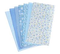 PATIKIL Tessuti Di Cotone, 7 Pz 50 X 50 cm Tessuto Di Cotone Puro a Quarti Di Grasso Stampato Floreale Pre-Tagliato per Cucito Patchwork Quilting Artigianato Fai da Te, Blu