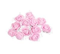 PATIKIL Teste Fiori Artificiali Mini Rosa 0.98", 144Pz Bulk Stelo Schiuma Rose Finte con Garza per Bouquet da Sposa Boutonniere Decorazioni per Torte Artigianato Casa Festa, Rosa Pallido