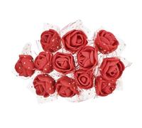 PATIKIL Teste Fiori Artificiali Mini Rosa 0.98", 144Pz Bulk Stelo Schiuma Rose Finte con Garza per Bouquet da Sposa Boutonniere Decorazioni per Torte Artigianato Casa Festa, Rosso