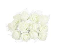 PATIKIL Teste Fiori Artificiali Mini Rosa 0.98", 144Pz Bulk Stelo Schiuma Rose Finte con Garza per Bouquet da Sposa Boutonniere Decorazioni per Torte Artigianato Casa Festa, Beige