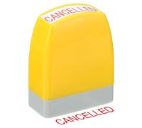 PATIKIL Timbro Autoinchiostrante Annullato, Timbri per Ufficio con Inchiostro Rosso Timbro per Messaggi Preinchiostrato Timbro Aziendale Ricaricabile Stile 1, Giallo