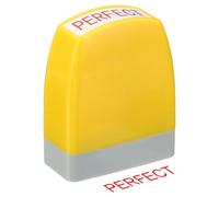 PATIKIL Timbro di Avviso Perfetto Autoinchiostrante, Timbri per Ufficio con Inchiostro Rosso Timbro per Messaggi Preinchiostrato Timbro Aziendale Ricaricabile Stile 1, Giallo