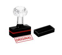 PATIKIL Timbro Originale Auto-Inchiostrante, Timbri per Ufficio con Inchiostro Rosso Timbro per Messaggi Preinchiostrato Timbro Aziendale Ricaricabile, Nero.