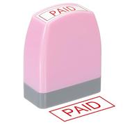 PATIKIL Timbro Pagato Autoinchiostrante, Inchiostro Rosso Timbri per Ufficio Timbro Personalizzato Messaggio Preinchiostrato Ricaricabile, Rosa