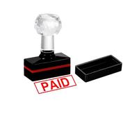 PATIKIL Timbro Pagato Autoinchiostrante, Timbri per Ufficio con Inchiostro Rosso Timbro per Messaggi Preinchiostrato Timbro Aziendale Ricaricabile, Nero.