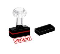 PATIKIL Timbro Urgente Autoinchiostrante, Timbri per Ufficio con Inchiostro Rosso Timbro per Messaggi Preinchiostrato Timbro Aziendale Ricaricabile, Nero.