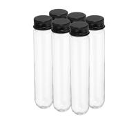 PATIKIL Tubi di Plastica da 80 Ml Tappi Vite, 6Pz 156x30mm Decorazioni Scientifiche, Conservazione di Caramelle, Perle, Sale da Bagno, Uso Laboratorio, Nero