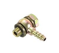PATIKIL Tubo Flessibile Barba Raccordo Gomito 6mm Spinato M8x1 Maschio Filetto, Carbonio Acciaio Tubo Adattatore Connettore per Aria Acqua Carburante Olio, Oro