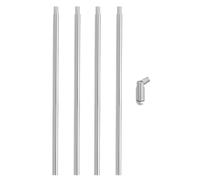 PATIKIL Tubo per lampadario, 4 Set 12" M10 x 1mm Asta Prolunga Filettata Nipplo Tubo Lampada, Adattatore Soffitto Inclinato per Lampada a Sospensione Illuminazione Steli, Argento