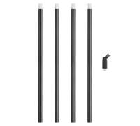 PATIKIL Tubo per lampadario, 4 Set 12" M10 x 1mm Asta Prolunga Filettata Nipplo Tubo Lampada, Adattatore Soffitto Inclinato per Lampada a Sospensione Illuminazione Steli, Nero