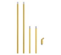 PATIKIL Tubo per lampadario, 4 Set 6" e 12" M10 x 1mm Asta Prolunga Filettata Nipplo Tubo Lampada, Adattatore Soffitto Inclinato per Lampada a Sospensione Illuminazione Steli, Oro