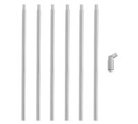 PATIKIL Tubo per lampadario, 6 Set 12" M10 x 1mm Asta Prolunga Filettata Nipplo Tubo Lampada, Adattatore Soffitto Inclinato per Lampada a Sospensione Illuminazione Steli, Argento