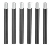 PATIKIL Tubo per lampadario, 6 Set 4" M10 x 1mm Asta Prolunga Filettata Nipplo Tubo Lampada, Adattatore Soffitto Inclinato per Lampada a Sospensione Illuminazione Steli, Nero