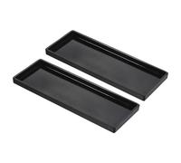 PATIKIL Vassoio per Fast Food 13x5", 2 Pz in Plastica Riutilizzabile, Multiuso, Rettangolare, Superficie Liscia per Ristoranti, Cucina Domestica, Colore Nero
