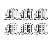 PATIKIL Vecchie Patch Lettere Ferro Inglese, 6Pz Applicazioni Ricamate da Cucire o Applicare a Ferro Patch per Abbigliamento Zaini Cappello Giacche Camicie, Lettera M