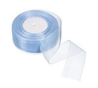 PATIKIL Velato Organza Nastro 1-37/64" 50 Iarde, 1 Rotolo Chiffon Decorazione Tessuto per Regalo Confezioni Artigianato Matrimonio Bouquet, Turchese