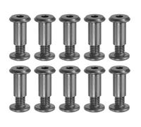 PATIKIL Viti Chicago Esagonali M8 x 12 Mm, 10 Set Viti Legatura Viti Collegamento Esagonali con Dado a Incasso per Riparazione Mobili Album Pelle Cintura Foto, Nero