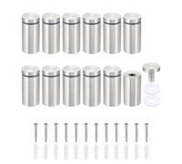 PATIKIL Viti Distanziatori Cartelli 1 x 2 Pollici, 12 Set Supporti Pareti Acciaio Inossidabile Hardware Montaggio Pubblicità, Chiodi Vetro per Appendere Cornici Acrilico, Argento