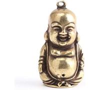 Patina dell'Annata Rame Puro Maitreya Piccolo Ciondolo Appeso Ornamenti con Grande Pancia Buddha Che Ride Buddha