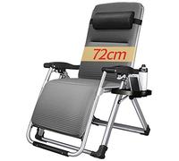 Patio Chairs Reclining Zero gravity Chaise lounges outdoor Garden Deck chair For Beach Camping Office With Cushions Leisure Lunch Break Chair (Color : Gray)