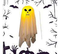 Patio da giardino spettrale bianco spaventoso caldo - luci fantasma per Halloweens | Decori fantasmi della porta di Halloween | Riscalda la luce brillante di Ghost Outdoor, i padroni di casa di Spooky