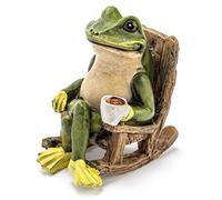 Patio Eden Statua da giardino a forma di rana in miniatura, altezza 5,1 cm, mini accessorio per esterni per giardino fatato