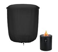 Patio Fire Column Cover, Waterproof Round Enclosure, Fade Resistant Shield, Heat Insulation Protector, 1 Pack Gray 30 Inch for Backyard Fireplace Grill Deck Heater Area