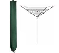 PATIO PLUS Copertura Stendibiancheria Rotante, Copri Protettivo Impermeabile per Stendini A Ombrello, Copri Stendibiancheria Rotanti con Cerniera, 165x15x15cm, Verde