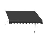 Patio Retractable Awning, Manual Exterior Sun Shade Deck Window Cover, with Manual Crank Handle Aluminum Frame Door Canopy UV Resistant(Dark gray,2m/6.6ft)